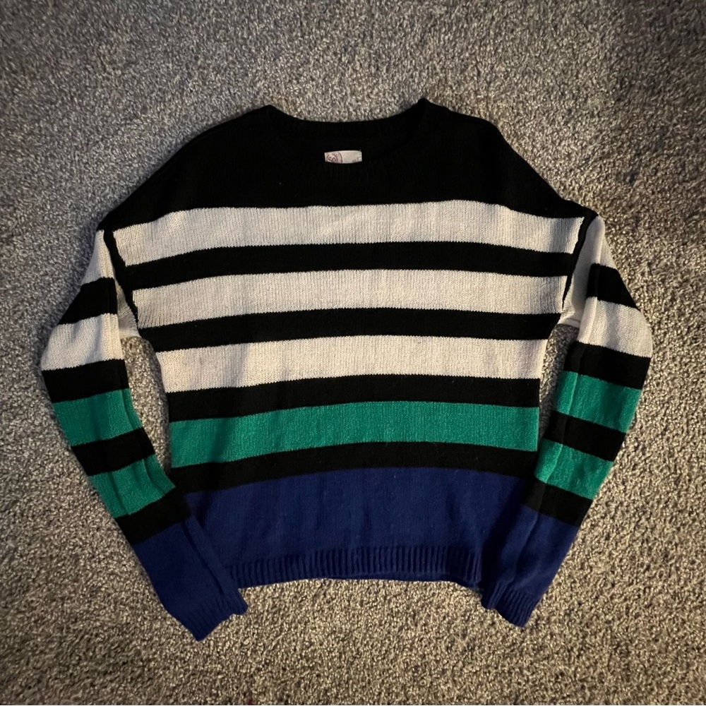 Striped Sweater🖤🩵💚 - Picture 4 of 4